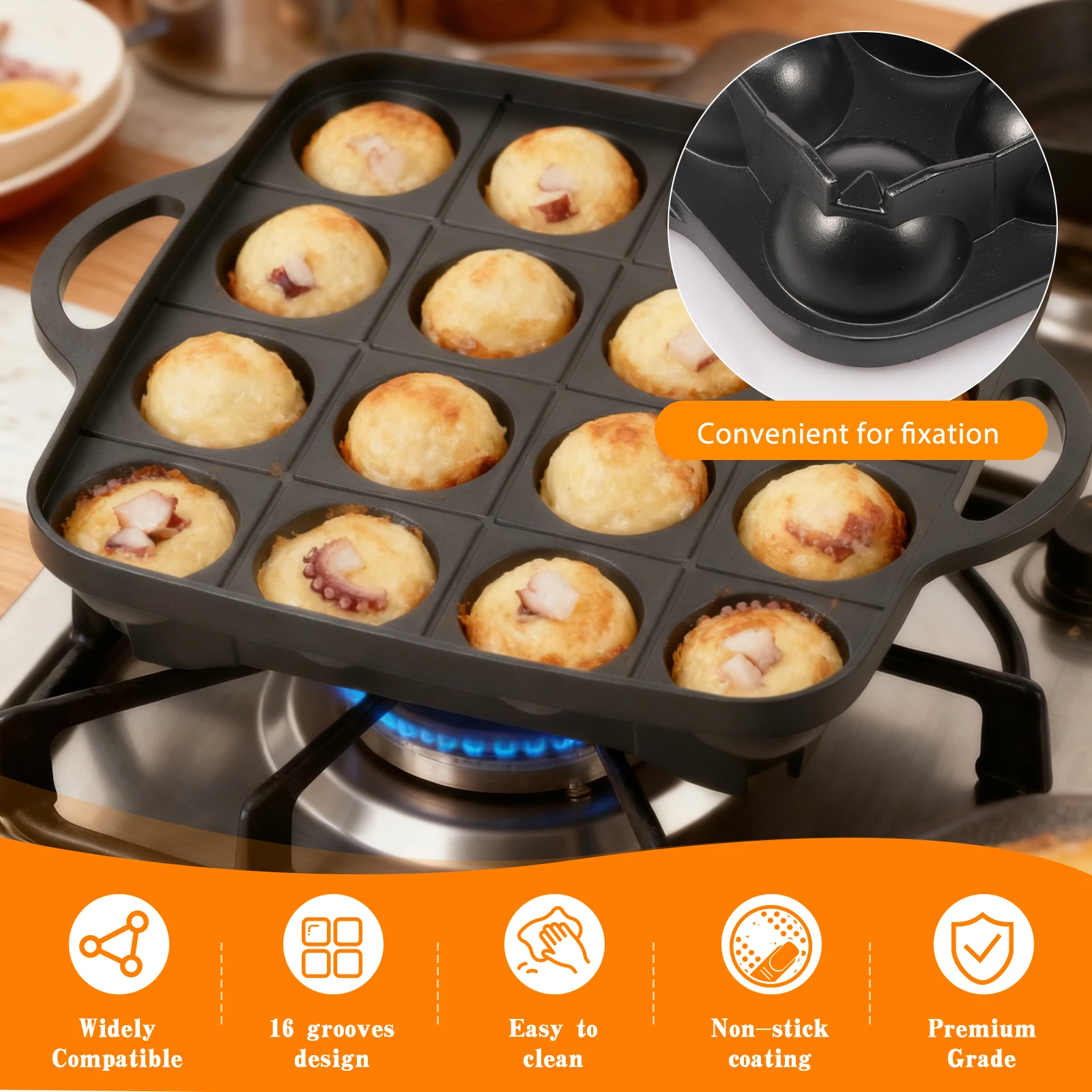 16 Holes Takoyaki Pan Cast Alu - Takoyaki Pan Cast review and price