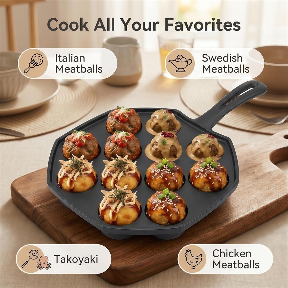 Cast Iron Takoyaki Pan 12 Hole - Takoyaki Pan Cast review and price