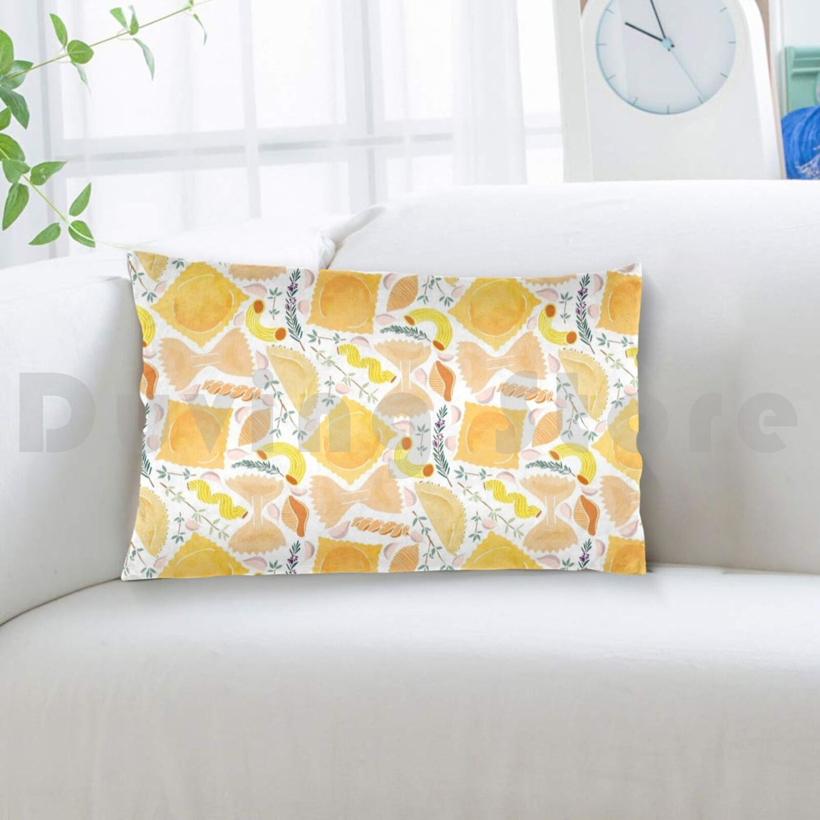 Pasta Pattern On White Pillow  - Home Cooking On review and price