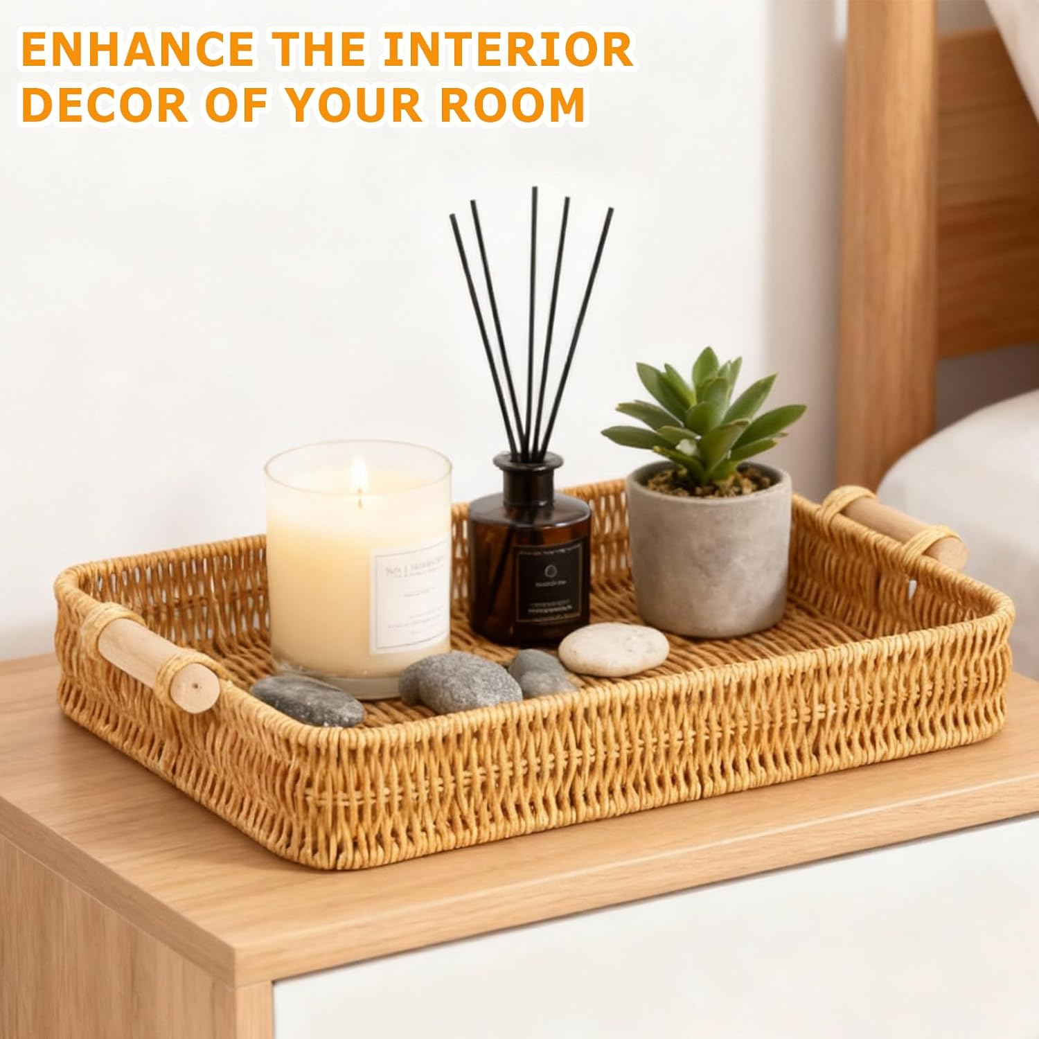 Wicker Tray Rectangular Rattan - Home Cooking Recipes review and price