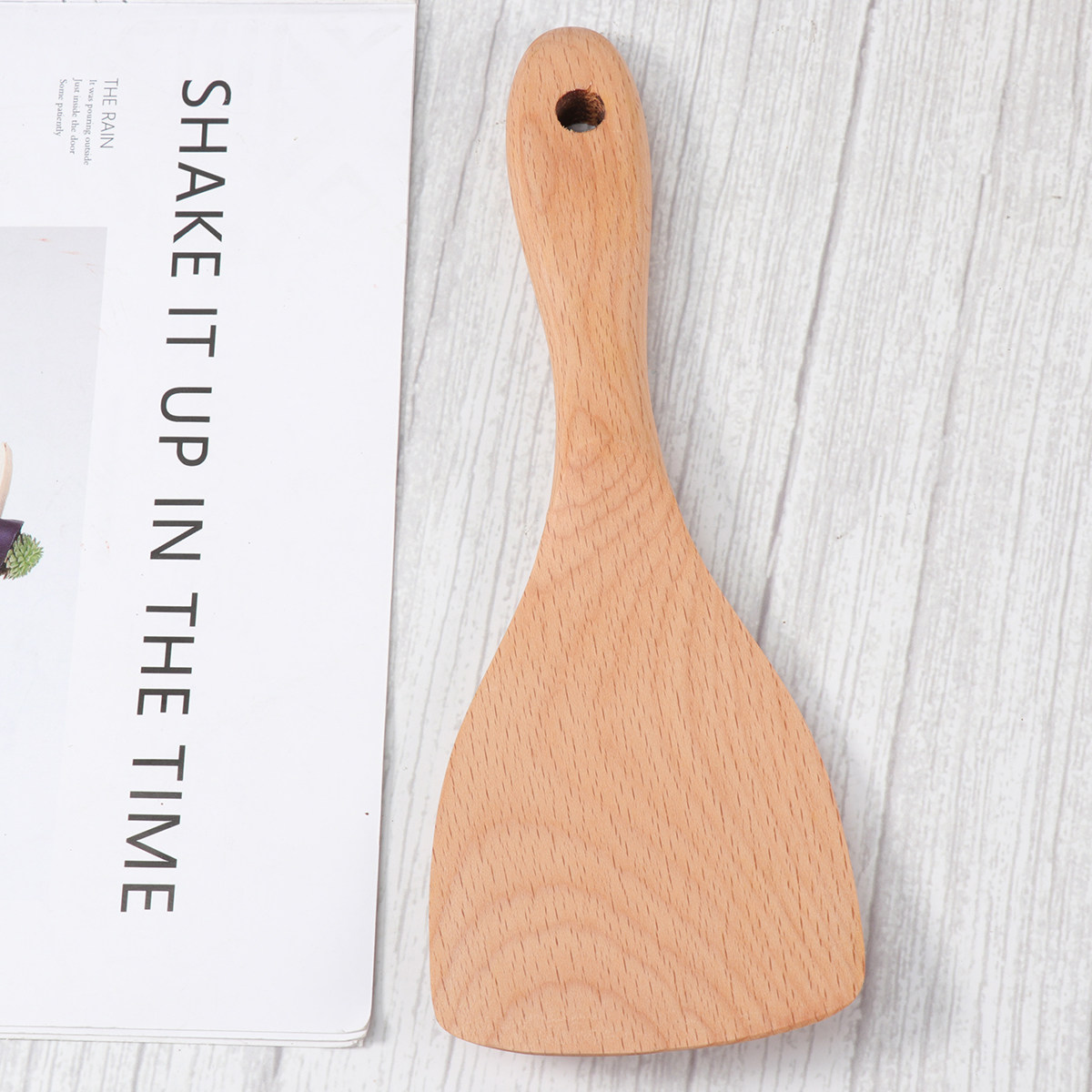 1pc Wooden Rice Shovel Natural - Home Cooking Restaurant review and price