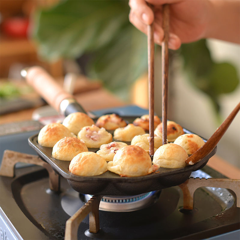 12/14 Hole Takoyaki Pan Wooden - Takoyaki Pan Cast review and price
