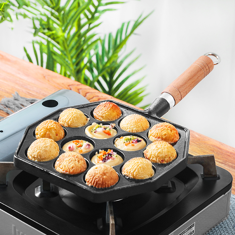 12/14 Hole Takoyaki Pan Wooden - Takoyaki Pan Cast review and price